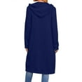 thumbnail image 5 of Dwellite Womens Long Zip Up Hoodies Long Sleeve Tunic Sweatshirts Oversized Fleece Casual 2025 Fall Jacket Coat with Pocket Navy XL, 5 of 6