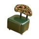 thumbnail image 5 of Taburete cuadrado con ruedas y cojín de asiento suave de cuero sintético, reposapiés para silla pequeña con verde, 5 of 9