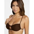 thumbnail image 4 of No Boundaries Tie Front Bralette Bikini Top, Women's XXS-XXL, 4 of 6