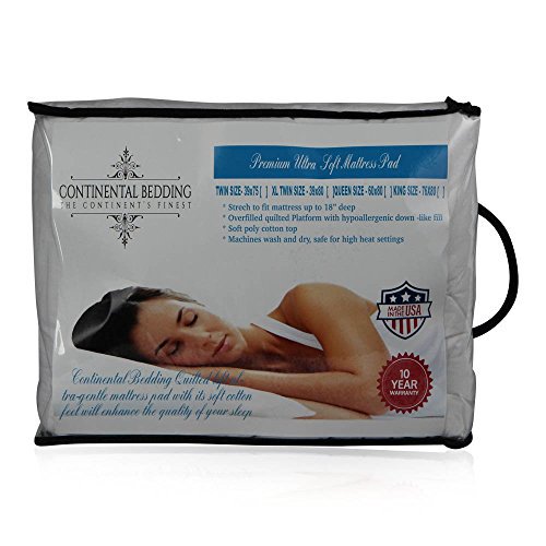 Continental Bedding Premium Mattress Pad 300 Thread Count Fitted