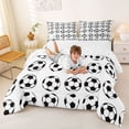 thumbnail image 3 of Erosebridal Cute Soccer Pattern Queen Comforter Set,Football Sport Ball Games Kids Bedding Comforter Set,Reversible 3-Piece, 3 of 7