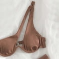 thumbnail image 5 of Lovzfmll Women's Bikini Set, Solid Color One Shoulder Underwire Top and Thong, Two Piece Bathing Suit for Beach, 5 of 7