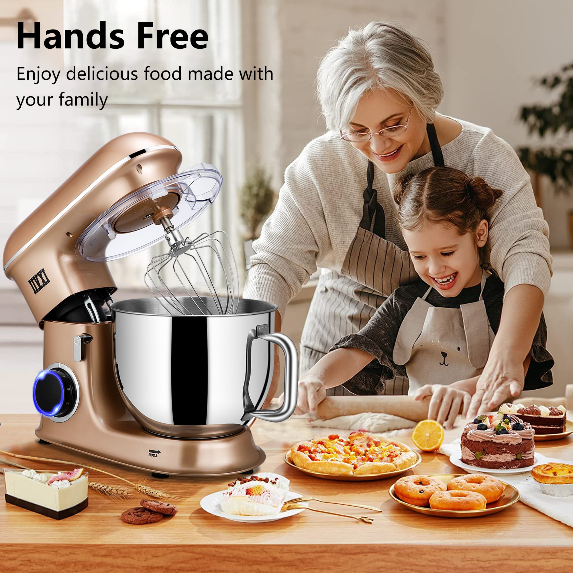 Stand Mixer, 6Qt Electric Food Mixer, 660W 6-Speeds Electric Kitchen Mixer  with Dishwasher-Safe Dough Hook, Wire Whip & Beater for Daily Use, Silver  for Sale in Upland, CA - OfferUp