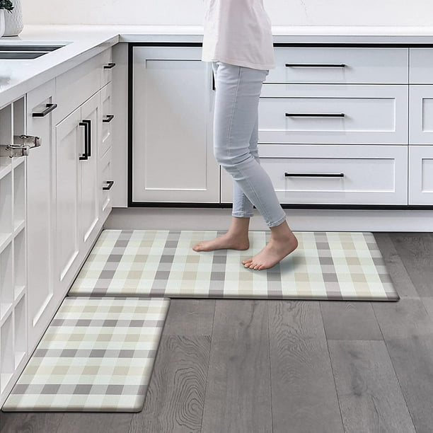 Set of 2 Anti Fatigue Kitchen Floor Mat, Non Slip Waterproof