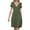 Army Green, variant on Summer Dresses for Women Under $10 Fashion Dress Solid Casul V-Neck Knee-Length Short Sleeve Long Dress