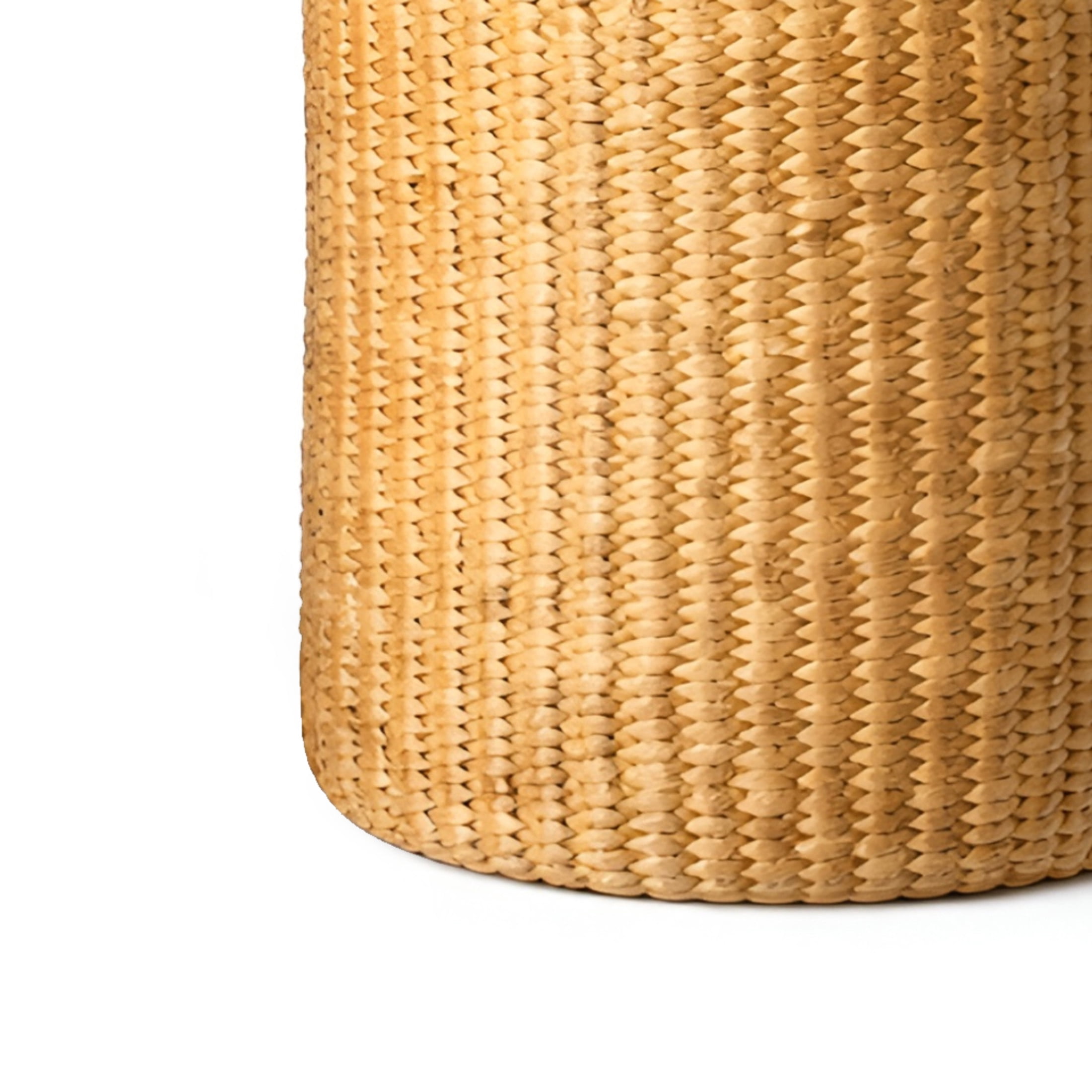 DecMode 17", 19"H Light Brown Rattan Woven Storage Basket with Wavy Edges, 2-Pieces