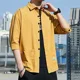 thumbnail image 3 of Camisas para hombre, camisa de carga amarilla de media manga, camisa de hombre, moda para hombre, oferta 2024, botones, regular, hipster, cosas baratas con novedad 2025, 3 of 5