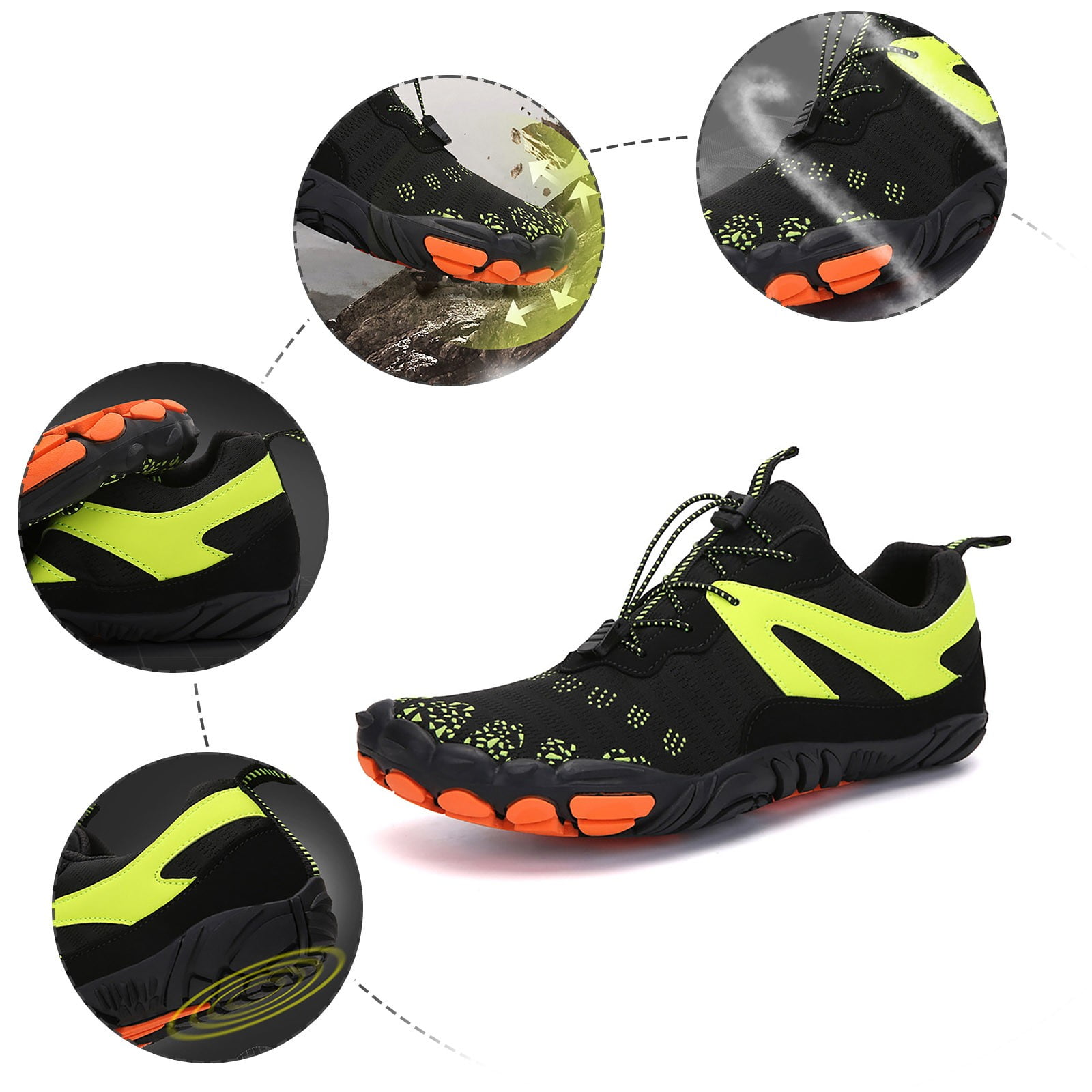 VBARHMQRT Surf Fishing Wading Shoes New Large Size Mesh Flat Round Toe Wading Shoes Couples Fitness and Sports Water Shoes Outdoor Versatile Five Toe Hiking Shoes Wading Shoes Wading Shoes for Women