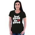 thumbnail image 4 of Feel Do Good Heart Inspiring Saying Womens Fitted Plus Size Graphic Tee Brisco Brands 2X, 4 of 5