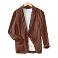 thumbnail image 5 of Evdexr Linen Blazer Mens Big and Tall Button Down Jackets Cotton Long Sleeve Business Dress Shirts Summer Striped Wrinkle Free Oversized Suits Coffee L, 5 of 6