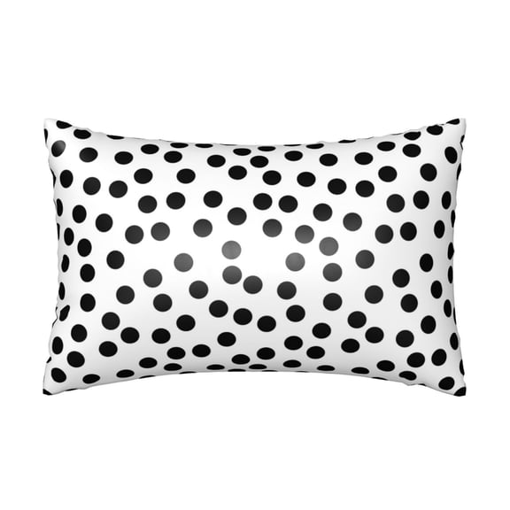 Silk Pillow Case for Hair And Skin Queen - Black white Irregular polka dot Cooling Sleep Throw Pillow Covers Standard Size 20x30in, comfort Satin Pillowcase with Zipper for Women Men