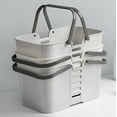 thumbnail image 2 of Bewildely Cesta portátil, bolsa de plástico, artículos de tocador multifuncionales prácticos, caja de almacenamiento de ropa, accesorios para Almacenamiento y organización del hogar Gris, 2 of 6