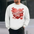 thumbnail image 2 of Mens Graphic Sweatshirts Happy Valentine's Day Shirts Comfy Loose Pullover Tops Cute Love Heart Printed Couple Matching Shirts 2025 Spring Clothes(White,M), 2 of 6