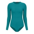 thumbnail image 2 of M&M Scrubs Bodysuits for Women Long Sleeve Crew Neck Slim Fit Casual Shapewear Body Suit (Hunter Green, 3X-Large), 2 of 5