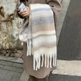 thumbnail image 6 of Elegant Beige Winter Warm Plaid Scarf Shawl for Office Formal Outfits, 6 of 9