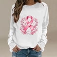thumbnail image 2 of AnuYalue Breast Cancer Sweatshirt for Women Long Sleeve Pink Ribbon Pullover Causal Cancer Awareness Gift Tops, 2 of 6