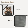 thumbnail image 2 of Disketp Cat Holding Mugshot Sign Pot Holders Kitchen Insulation Mats Heat Resistant Pot-Holder Oven Anti-Scald Pads for Cooking Baking, 7.1*7.1inch, 2 of 8