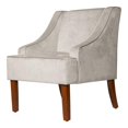 thumbnail image 1 of HomePop Fauteuil d'Appoint à Accoudoirs Incurvés, Velours Gris, 1 of 13