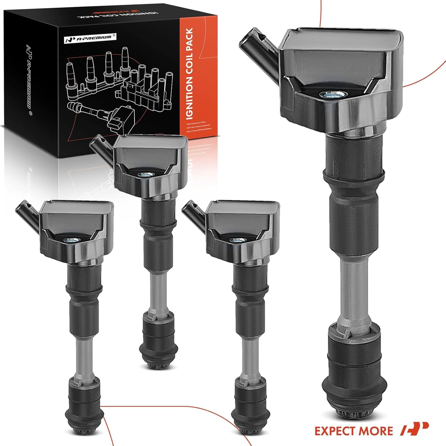 A-Premium Ignition Coil Pack Compatible with Volvo S60 2015-2020 S80 S90 V60 V90 XC40 XC60 XC70 XC90 L4 2.0L 4-PC