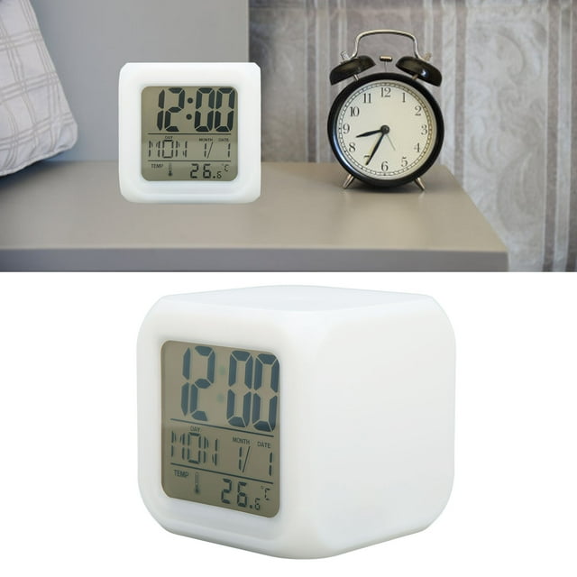 Reloj digital ANGGREK para niños Pantalla LCD Pantalla de temperatura Despertador Diseño Humanizado