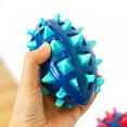 thumbnail image 4 of Dog Toy Ball, Dog Spiky Toy Ball with Squeaker, for Floating Chewing Fetching and Interactive Play, 5.12 x 3.35 x 3.35 Inches (Blue), 4 of 5