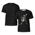 thumbnail image 7 of Graphic tees Skeleton Playing Guitar Vicious Men's Short Sleeve T-Shirt (Multiple Designs) Black, 7 of 7