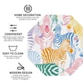 thumbnail image 3 of Honeii Zebra Colourful print Leather Coaster Set of 4, ideal for safeguarding your furniture from drinks spills and effortless cleanup-Octagon, 3 of 6