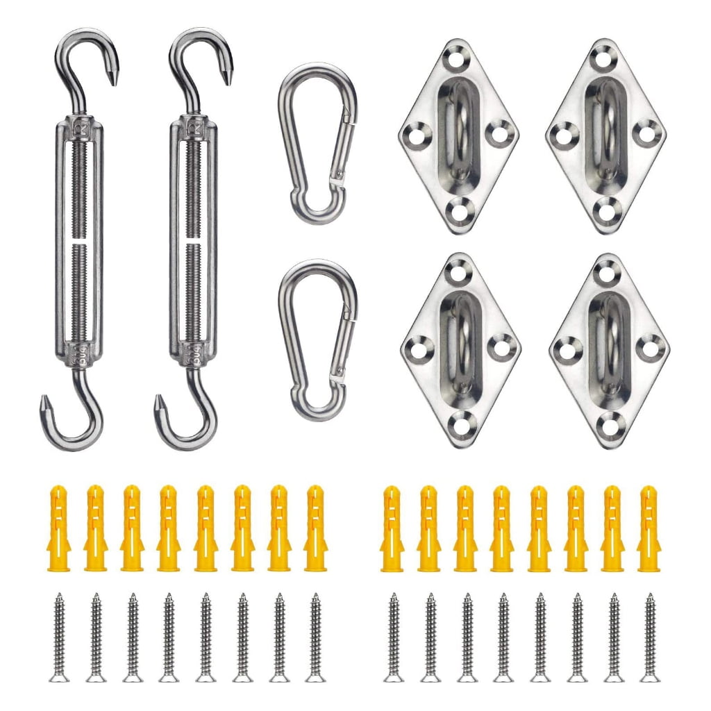 BOOMTB 40Pcs 304 Stainless for Sun Shade Sail Hardware Kit for Sun Shade Sail Fixing Kit for