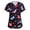 Red, variant on Kixjoy Scrubs for Women Plus Size Short Sleeve V Neck Scrubs Animal Printed Stretchy Casual Top Medical Lightweight Blouses for Women with Pockets, Navy S