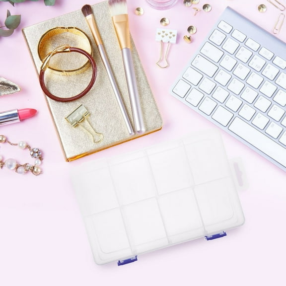 LABELEPH 2Pcs Clear Storage Box With Lid For Fishing Gear Compartment Design Portable Plastic Storage Bins