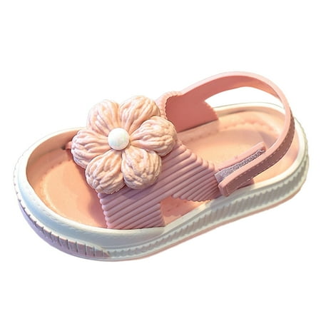 

ASEIDFNSA Slides for Toddlers Girls Flossy Posse Girls Fashion Kids Children Girls Spring Flower Strap Princess Dance Party Dress Baby Shoes for Kids