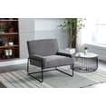 thumbnail image 3 of Accent Chair with Slanted Back, Modern Armchair with Metal Legs and Non-Slip Foot Pads, Comfy Side Chair for Living Room, Reading Room, Bedroom, Grey, 3 of 8
