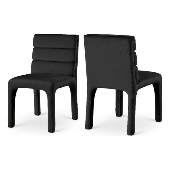 Meridian Furniture Kai Black Velvet Dining Chair (Set of 2)
