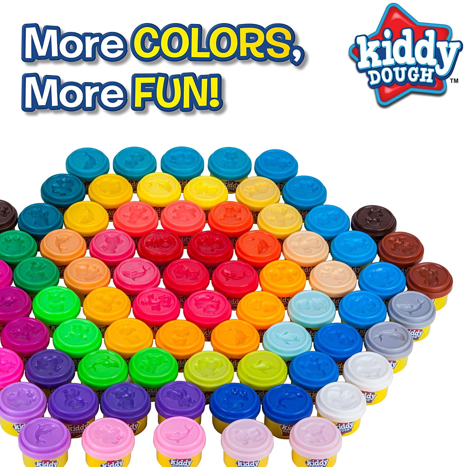 Creative Kids Kiddy Dough Multi Color 40 Pack of Bulk Dough & Clay Pack  (1oz Tubs - 40oz Total)