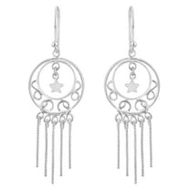 AeraVida Dramatic Starry Tiered Rope Chandelier Sterling Silver Dangle Earrings
