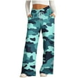thumbnail image 2 of Otvok Womens Fashionable Printed Drawstring Wide Long Pants with Pocket Casual Trousers, 2 of 6