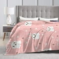 thumbnail image 4 of DouZhe Ultra-Soft Micro Fleece Lightweight Flannel Bed Blanket, Cartoon Pink Pretty Rabbit Print Cozy Warm Throw Blankets, 40"x30", 4 of 7