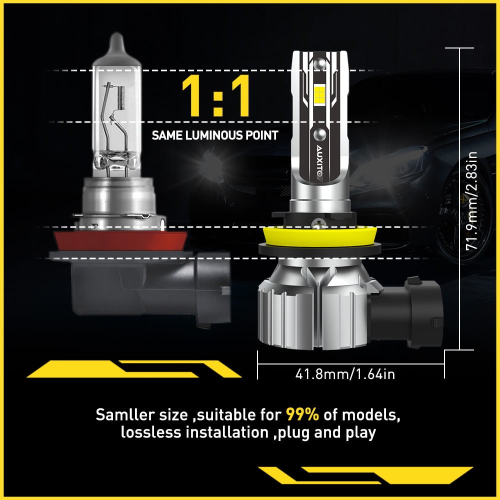 AUXITO H11 LED Headlight Bulbs, H8 H9 H16, 6000K, Plug and