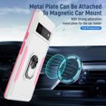 thumbnail image 2 of Dteck Case for Google Pixel 6 Pro,Shockproof Rubber Military Grade Dual Layer Case Ring Holder Kickstand Cover Support Magnetic Car Mount,White + Pink, 2 of 8