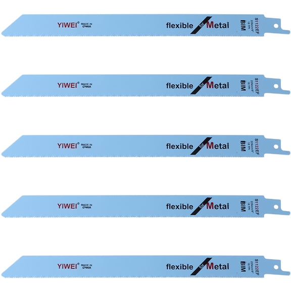 XISAOK 5 Pcs 227mm 9" BIM S1122EF Reciprocating Saw Blade For Cutting Wood And Metal