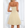 thumbnail image 4 of Merokeety womens 2026 spring summer strapless tube ruffle a line mini dress apricot l, 4 of 4