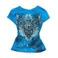 thumbnail image 2 of vigerkar Women's Shirts Clothes Vintage Graphic Tee Y2k 2000s Goth Top Women Short Sleeve Streetwear, Pack of 2 (Blue 1PCS & Hot Pink 1PCS, S), 2 of 5