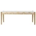 thumbnail image 6 of Pemberly Row Contemporary Leather Bench in Off White and Light Oak, 6 of 7