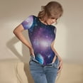 thumbnail image 3 of Vsdgher Planètes Étoiles et Galaxies 1 Prinr Combinaison à Manches Courtes pour Femmes, Justaucorps une Pièce Aguichant Col Rond Shapewear Contrôle du Ventre-Petit, 3 of 7