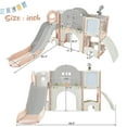thumbnail image 2 of 9 in 1 Kids Slide Playset, Freestanding Spaceship Climbers Playground with Slide, Basketball Hoop, Arch Tunnel, Ring Toss, Drawing Whiteboard for Kids Birthday Gifts, 2 of 7
