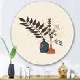 thumbnail image 1 of Designart - Vintage Boho Minimalistic Flowers I - Modern Metal Circle Wall Art, 1 of 5