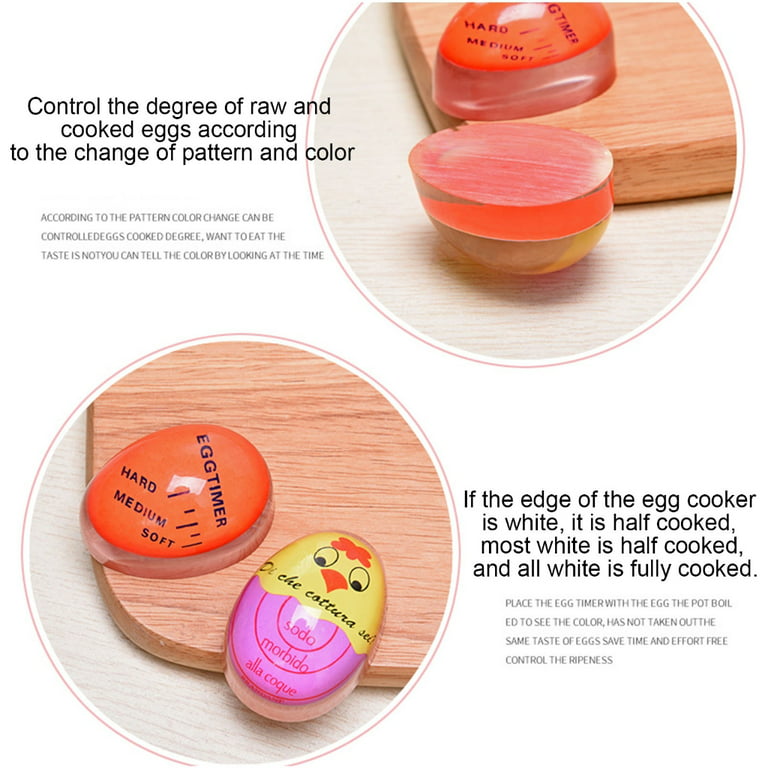 HESITONE Soft Hard Boiled Egg Timer Egg Color Changing Indicator Boil Eggs  Thermometer 