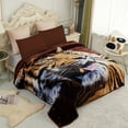 thumbnail image 2 of JML Raschel A&B Printed 2-ply Reversible Korean-style Plush Fleece Blanket Tiger Queen Animal Print, 2 of 5