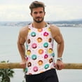 thumbnail image 6 of Cauagu Donut Print Men's Sleeveless Muscle Shirts,Tank Tops Quick Dry Workout Tank Top Gym Muscle Tee Fitness Bodybuilding T Shirt for Men-XX-Large, 6 of 7
