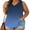 Navy, variant on Qulqfy Gradient Womens Summer Dresses Ribbed Sleeveless V-Neck Plus Size Knit Dressy Black Beach Summer Casual Graphic Shirts L